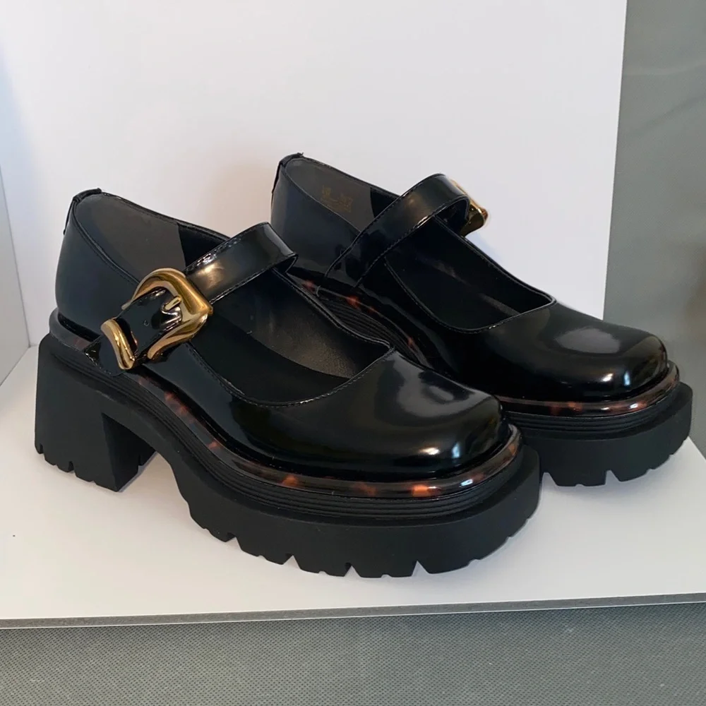 Circus NY by Sam Edelman Nellie Mary Jane Lug Size 8M Chunky Style New In Box - Picture 1 of 8